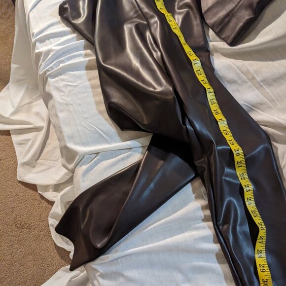 JOIE DK BROWN FAUX LEATHER PANTS EXCELLENT CONDITION SIZE LARGE - Picture 2 of 2